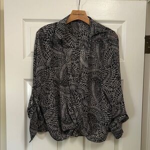 BCBGMaxAzria Monochrome Abstract Blouse